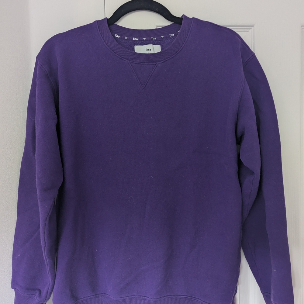 TNA Purple Crewneck Sweater Vibrant Cotton Blend